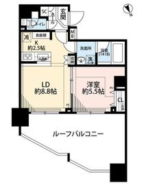 プレール・ドゥーク東新宿3 13階 間取り図
