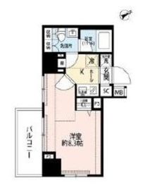 プレール・ドゥーク東新宿3 8階 間取り図