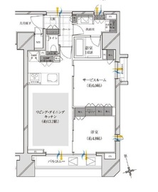 ザ・ミッドハウス新宿御苑 8階 間取り図