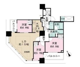 ザ・パークハウス西新宿タワー60 29階 間取り図