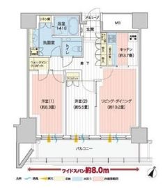 カテリーナ三田タワースイート ウエストアーク 20階 間取り図