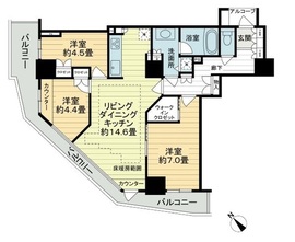 セントラルレジデンス新宿シティタワー 8階 間取り図