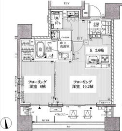 ザ・パークハウス上野 7階 間取り図