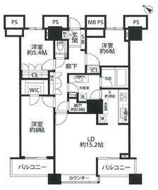 ザ・東京タワーズ ミッドタワー 34階 間取り図