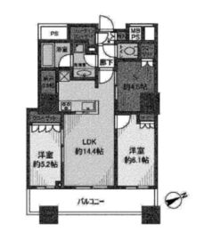 ザ・パークハウス西新宿タワー60 40階 間取り図