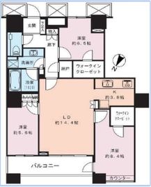 ザ・東京タワーズ ミッドタワー 34階 間取り図