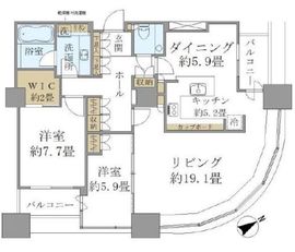 東京ツインパークス ライトウィング 28階 間取り図