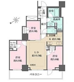 ザ・パークハウス三田ガーデン レジデンス&タワー 6階 間取り図