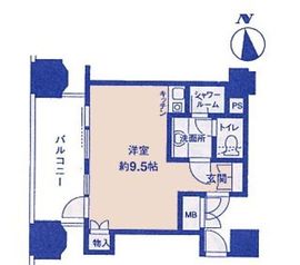 ルネ新宿御苑タワー 1309 間取り図