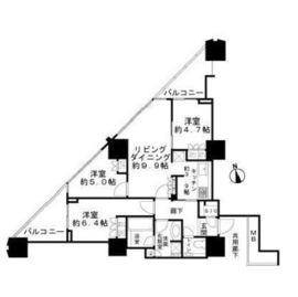 富久クロスコンフォートタワー(Tomihisa Cross)  26階 間取り図