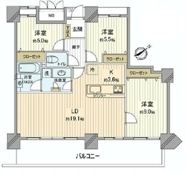 アップルタワー東京キャナルコート 25階 間取り図