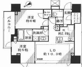 東京ベイシティタワー 21階 間取り図