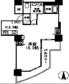 品川シーサイドビュータワー2 1704 間取り図