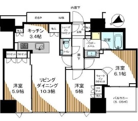 東京ベイシティタワー 2階 間取り図