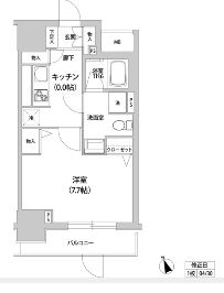 KANZE SHIBAURA RESIDENCE 10F1 間取り図