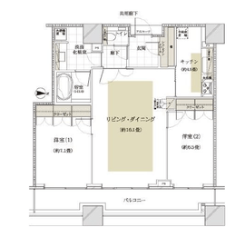 コンシェリア西新宿タワーズウエスト 33階 間取り図