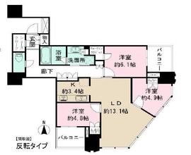 富久クロスコンフォートタワー(Tomihisa Cross)  14階 間取り図