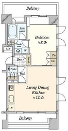 ラコント新宿セントラルパークアパートメント 8階 間取り図