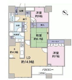 ザ・東京タワーズ ミッドタワー 44階 間取り図