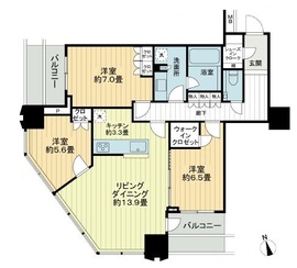 富久クロスコンフォートタワー(Tomihisa Cross)  50階 間取り図