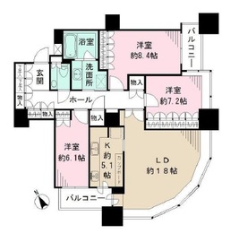 東京ツインパークス ライトウィング 38階 間取り図