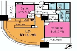 東京ツインパークス ライトウィング 30階 間取り図