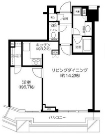 コンシェリア西新宿タワーズウエスト 6階 間取り図