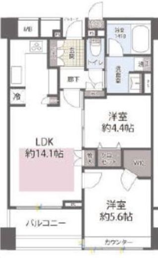 プライムアーバン西新宿1 16階 間取り図