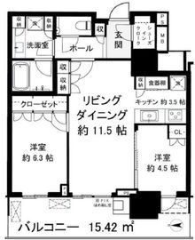 HARUMI FLAG SUN VILLAGE (晴海フラッグ サンヴィレッジ) 25階 間取り図