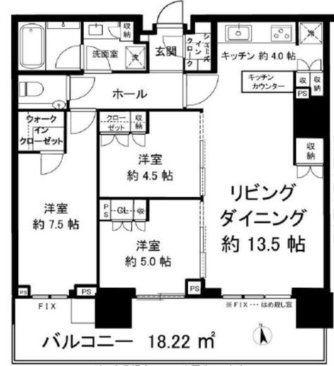 HARUMI FLAG SUN VILLAGE (晴海フラッグ サンヴィレッジ) 43階 間取り図