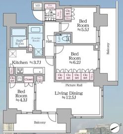 アトラスタワー五反田 26階 間取り図