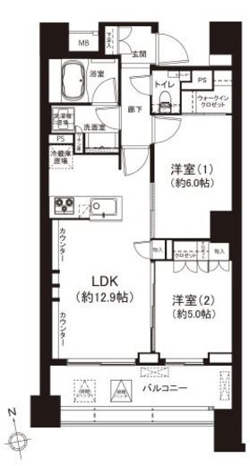カスタリア高輪 3階 間取り図