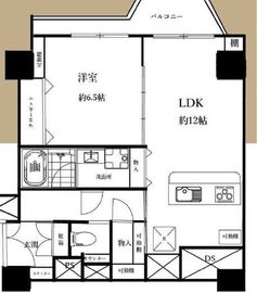 レジディア築地 5階 間取り図