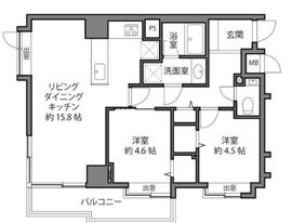 ウィン麻布十番ハラビル 2階 間取り図
