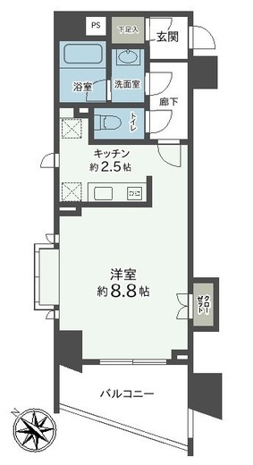 アクシルコート日本橋 4階 間取り図