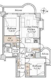 朝日マンション駒場 8階 間取り図