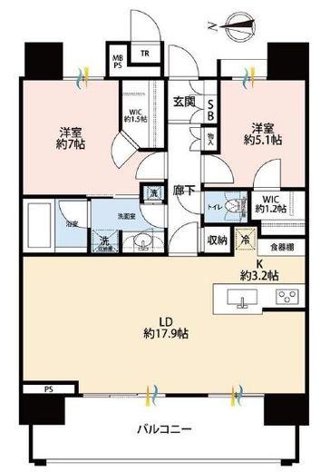 アゼリアテラス新宿 32階 間取り図