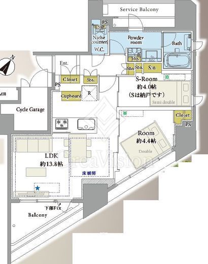 ドゥアージュコラッド松濤 3階 間取り図
