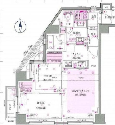 イニシアイオ高田馬場 3階 間取り図