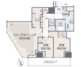 ザ・パークハウス三田タワー 21階 間取り図