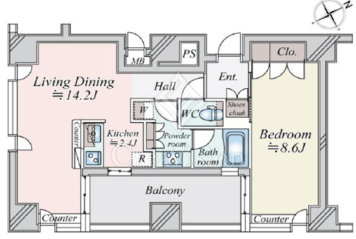 ザ・タワー芝浦 19階 間取り図
