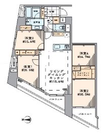 プラウドフラット白金高輪 8階 間取り図