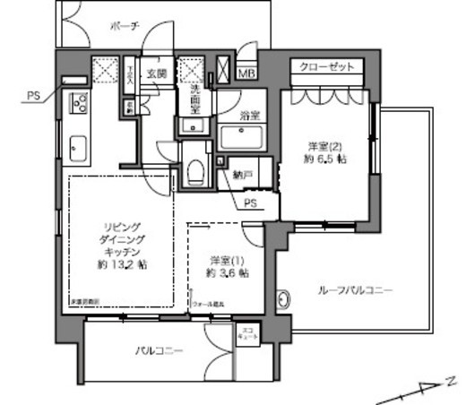 プレミスト神楽坂 5階 間取り図
