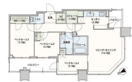 スカイズタワー＆ガーデン 16階 間取り図