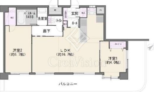 エクセルシオール港区海岸 6階 間取り図