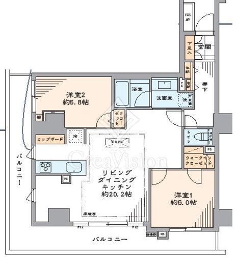 フォルム四谷外苑東 5階 間取り図