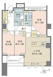 パークナード代官山 3階 間取り図