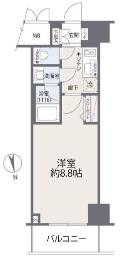 パークキューブ銀座イースト 3階 間取り図