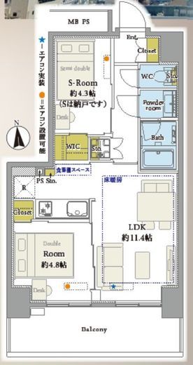 ベイシティ晴海スカイリンクタワー 14階 間取り図