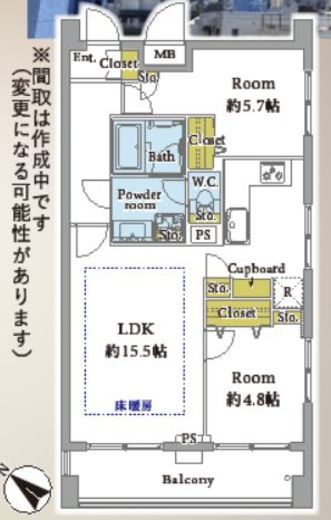 コンフォリア目黒青葉台 5階 間取り図